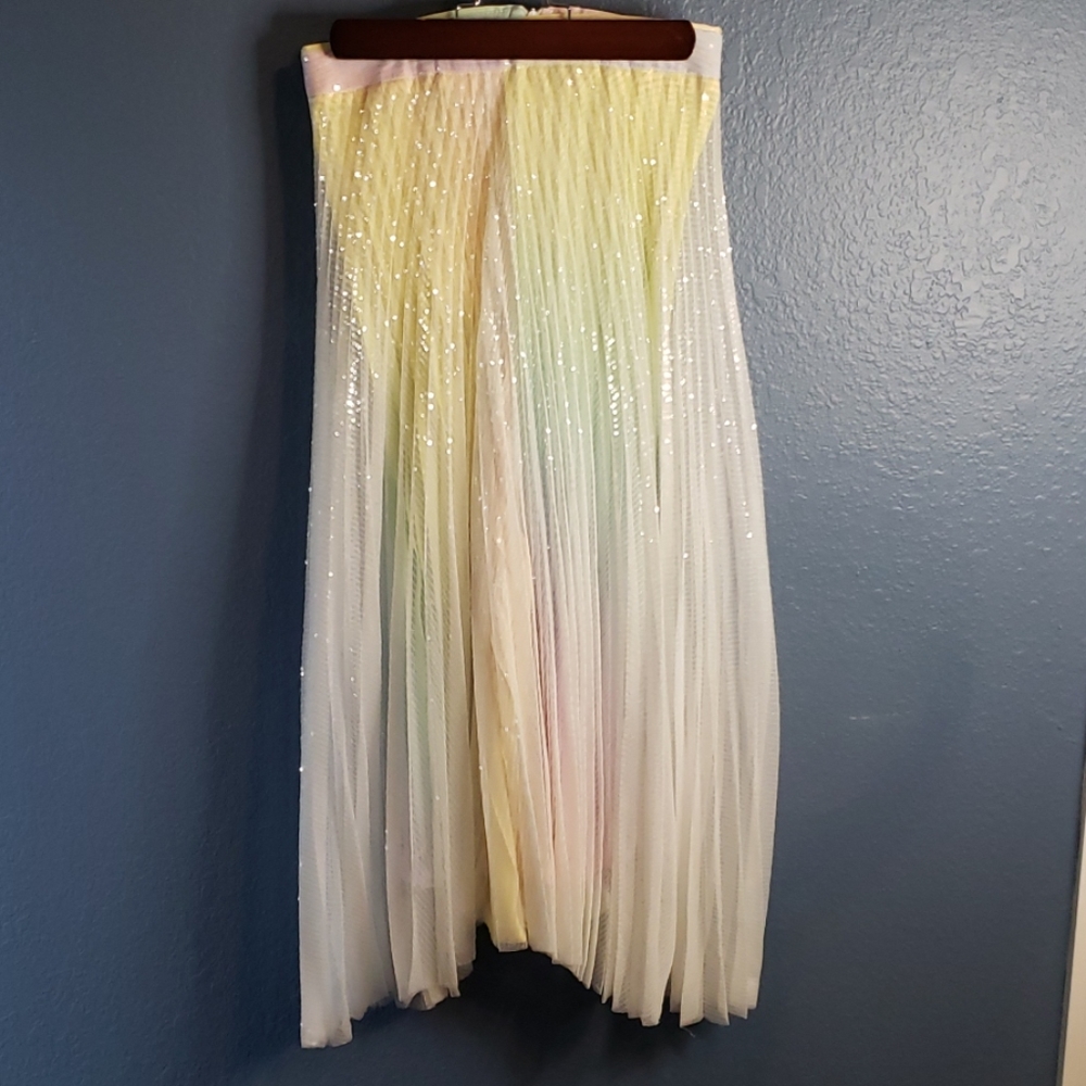 Sequined rainbow midi skirt